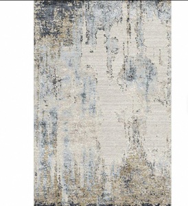 Tapis en laine et coton tufté à la main – Motif abstrait effet brume - Product Image 1