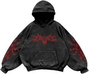 Black <b>Gothic</b> Casual <b>Hoodie</b> Regular Fit Unisex Winter Knitted 100% Cotton Blend Fleece Front Custom Logo - Product Image 1