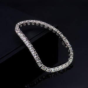 AMBER JEWELS Luxury 14K <b>Solid</b> <b>Gold</b> Lab Grown Diamond Tennis Bracelet IGI Certified Unisex Wedding Statement Jewelry - Product Image 3