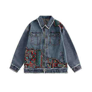 Créez Votre Propre Veste en Jean pour Garçons avec Col en Fourrure, Style Urbain, Grande Taille, Vestes en Jean pour Hommes - Product Image 2