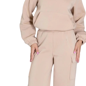 Women Fleece Pullover Hoodie Tracksuit Set Relaxed Fit Hooded Sweatshirt Jogger <b>Trousers</b> Casual Winter Two Piece Outfit - Product Image 5