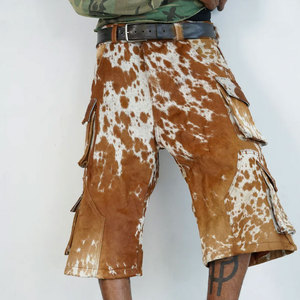Shorts en cuir de vachette solide de qualité supérieure, décontractés, durables, élégants, à séchage rapide et écologiques pour hommes - Product Image 3