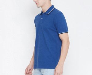 เสื้อเชิ้ตแขนสั้นผู้ชาย คอปกคลาสสิก ผ้าฝ้าย 100% ระบายอากาศได้ดี พิมพ์ลายลำลอง รับผลิตตามแบบ (OEM) ขายส่ง สีน้ำเงิน - Product Image 4