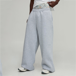 Pantalones deportivos anchos personalizados para hombre, mezcla de poliéster y algodón, estilo oversize, ropa de calle, corte holgado informal, venta al por mayor. - Product Image 1