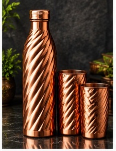 Artisan handcrafted Copper Water <b>Bottle</b> and Cups Set Portable Handmade <b>Flask</b> Gift Box for Business Gifts - Product Image 4