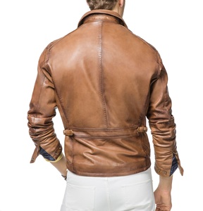 Men's Oversized Leather Jacket Relaxed Fit with <b>Drop</b> Shoulder Thin Soft Inner Lining Medium Length Relaxing Style jacket for men - Product Image 6