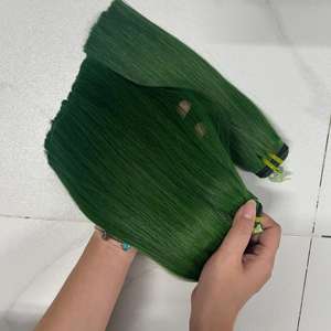 Envío Rápido, Paquete de Cabello Liso Natural Verde y Cierre, Cabello Humano Virgen Vietnamita Crudo de Doble Trama, Calidad Premium de Lujo - Product Image 4