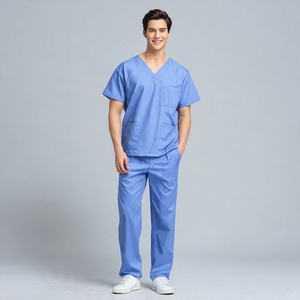 Custom Logo Unisex Medical <b>Scrubs</b> Suit Spandex/Cotton <b>Scrub</b> <b>Set</b> - Product Image 2