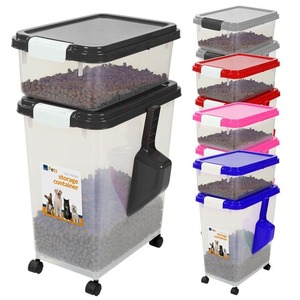 Contenedor de Almacenamiento de Alimentos para Perros GLIWAY de 38 lb, Contenedor Hermético Grande para Alimentos de Mascotas con Ruedas, para Alimentos de Perros, Gatos, Pájaros y Pollos - Product Image 1