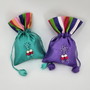 [Goyu] Korean Traditional <b>Patchwork</b> Lucky Mini Pouch with Embroidery Eco-Friendly Polyester Gift <b>Bag</b> - Product Image 1