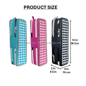 Nouvelle Étui à Fer à Boucler en Cuir de Vachette Ciselé à Carreaux Fait Main Résistant à la Chaleur en Cuir Véritable pour Rangement d'Outils de Coiffure et Pochette de Voyage - Product Image 2