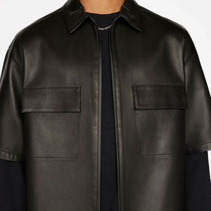 Street Style Fashion Leather <b>Shirt</b> Premium Autumn Wear Men Genuine Leather <b>Shirts</b> Lowest Price Men Leather <b>Shirts</b> - Product Image 6