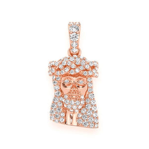 Pendentif Collier Visage de Jésus Glacé en Or Massif 10K avec Diamants Naturels, Design Religieux, Bijou Hip Hop Bling pour Rappeur - Product Image 1