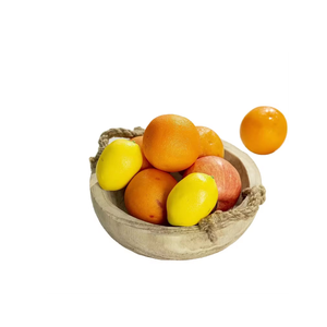 Grands bols en bois pour fruits, saladier en bois d'acacia avec ustensiles, forme ronde et couleur foncée personnalisée - Product Image 2