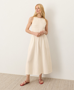 Vestido Retro Fruncido para Mujer, Vestido Largo, Gran Venta, Vestido Fruncido Elegante Personalizado para Mujer con Cuello Redondo y Cintura Elástica - Product Image 1