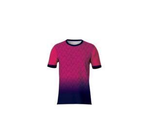 Camiseta Deportiva de Manga Corta con Cuello Redondo, 100% Poliéster, 210g, Sublimación Frontal con Logotipo Personalizado, Diseño Geométrico, Fabricación OEM - Product Image 1