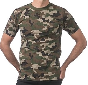 Camiseta de Camuflaje con Estampado Personalizado, 100% Algodón, Corte Regular, Estilo Vintage Desértico, Cuello Redondo, para Hombre - Product Image 3