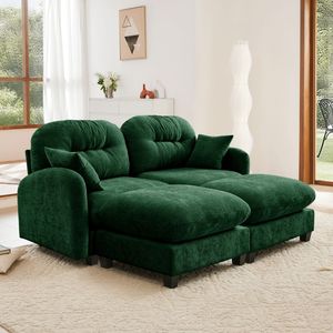 Divani Sezionali in Tessuto Chenille Premium con Cuscini Morbidi, Design Trapuntato e Plissettato, Alta Densità, Ergonomici per Soggiorno - Product Image 3