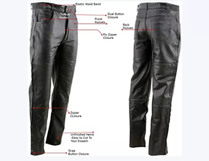 <b>mens</b> leather <b>trousers</b> clothing line manufacturer <b>men</b> leather pants apparel brand supplier <b>mens</b> leather <b>trousers</b> - Product Image 3