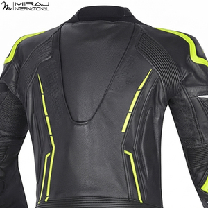 Custom Durable Lightweight Cowhide Biking Racing Black Green Color Genuine Leather High Speed Race Motorcycle Leather Suit - Product Image 4