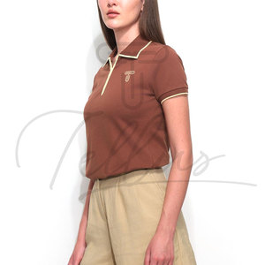 เสื้อโปโลผู้หญิงรุ่นใหม่ เนื้อผ้านุ่ม สวมใส่สบาย สีพื้น สำหรับเล่นกีฬา รับสกรีนโลโก้ คุณภาพสูง - Product Image 4