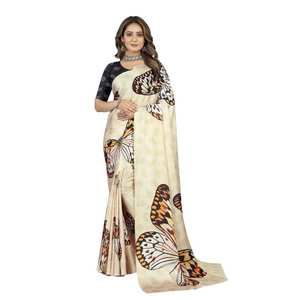 Diseñador Japón Crepe Digital Print Work Saree con blusa sin costuras Vestidos elegantes para mujeres - Product Image 1