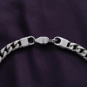 สร้อยคอเงินแท้ 925 ประดับมอสซาไนต์สำหรับผู้ชาย ของขวัญสำหรับเขา - Product Image 4