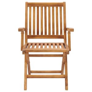 Set di 4 sedie da giardino in teak, pieghevoli, in legno, con cuscini neri, per patio, terrazza, stile rustico - Product Image 4