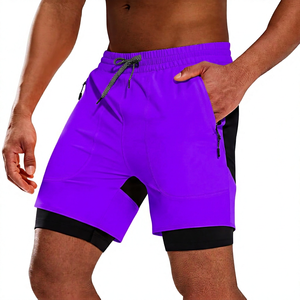 <b>Men's</b> <b>Green</b> Drawstring <b>Shorts</b> with Pockets Solid Eco-Friendly Quick Dry High Waist Knitted Viscose Casual - Product Image 2