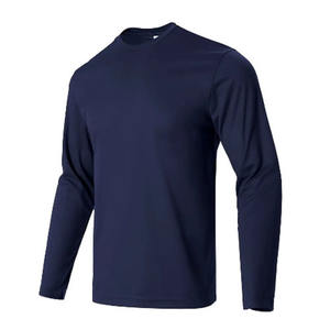 T-shirt à manches longues en tricot pour homme, col rond, avec impression de logo personnalisé sur le devant, 100% polyester, respirant et à séchage rapide - Product Image 5