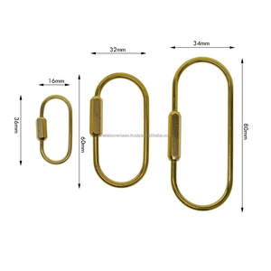 Porte-clés en laiton 3 pièces en laiton Durable fermoir à vis porte-clés porte-clés boucle par métal à l'étranger - Product Image 2