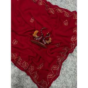 Designer Katdana Handwork Party Wear <b>Saree</b> Elegant Prom Dresses with Beautiful Intricacy - Product Image 4