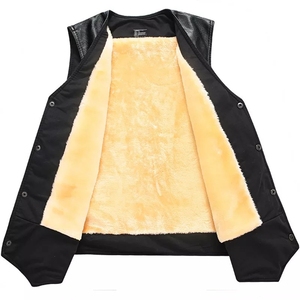 Golden Wave 2026 New Model High-End Men's V-neck Single Breasted <b>Black</b> Denim Eco-Friendly England Style Silk Screen Printed <b>Vest</b> - Product Image 4