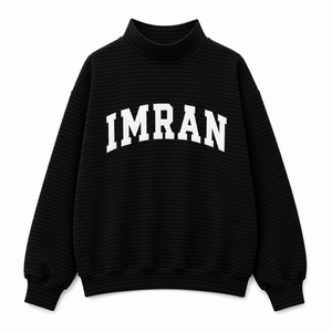Sudadera a Rayas con Cuello Alto para Mujer, Fabricante de Ropa con Etiqueta Privada Personalizada - Product Image 1