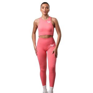 Legging de performance rose corail pour femme, extensible, taille haute, pour le fitness, le yoga et les activités sportives - Product Image 1