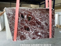 Dalles de marbre rouge Rosso Levanto 2025, épaisseur 20-30 mm, polies, pour sols et décorations de villas de luxe, fabriquées en Turquie