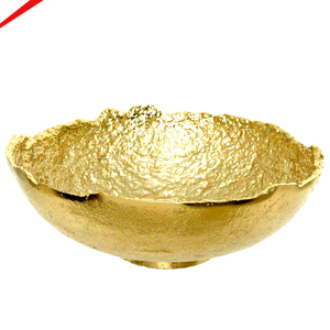 New Luxury Elegant Decorative Metal Engrave <b>Bowl</b> Golden Finish for Home Hotel Wedding Tabletop Dry Fruit <b>Snacks</b> <b>Bowl</b> with Handle - Product Image 5