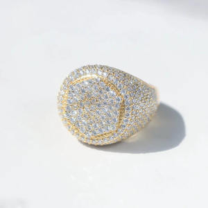 Anillo de Moissanita Iced Cluster de Plata de Ley 925, Estilo Hip Hop, Engaste Pavé, Bañado en Rodio, Regalo de Compromiso/Boda, Anillo de Meñique - Product Image 5