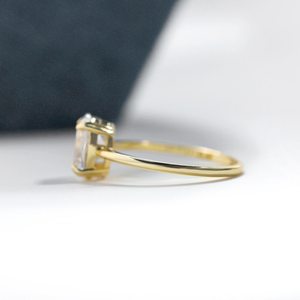 Moissanite <b>Ring</b> 925 Sterling Silver 14K Gold Plated Prong Wedding Engagement <b>Ring</b> For Women Fine Jewelry Gift - Product Image 4
