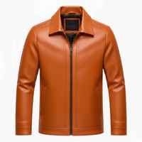 Veste en cuir longue pour homme, style décontracté urbain, avec col en textile, fournisseur d'usine sur mesure, vente en gros, veste en cuir chaude