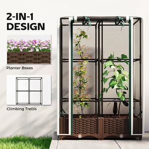 Fioriera Rialzata Classica Bianca da 118 cm con Sistema di Auto-Irrigazione, Griglia e Fori di Drenaggio - Ideale per Pomodori - Product Image 4