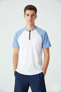 Camiseta Deportiva de Manga Larga para Hombre SOSH, 100% Algodón, Tejido Interlock, Cierre de Cremallera, Rayas, Estilo Raglán - Product Image 2