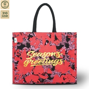 กระเป๋าผ้าแคนวาสเคลือบลามิเนต 310 GSM สำหรับใส่ของขวัญ ขนาด 42x34x19 ซม. รับทำโลโก้ตามสั่ง ขายส่ง OEM แบรนด์ส่วนตัว รุ่น SS18 - Product Image 2
