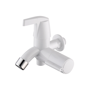 White ABS Wall Mounted Single Handle Basin Faucet Chrome Spout Bathroom Lavabo <b>Tap</b> Modern - Product Image 1