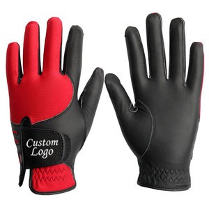Gants de golf en cuir véritable OEM sur mesure de haute qualité, respirants, compatibles avec les écrans tactiles, avec sangle de poignet réglable - Product Image 1
