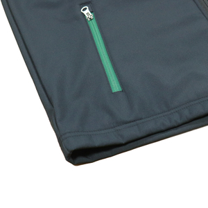 Blouson bomber pour homme en toile polyester/nylon avec empiècements en polaire, noir et vert, col zippé, coupe-vent, décontracté, hiver - Product Image 4