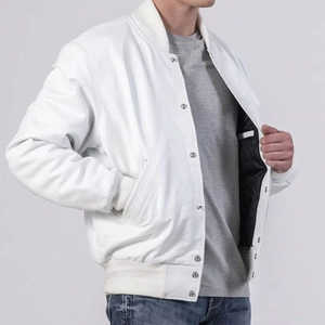 Chaqueta de invierno para hombre, estilo casual y urbano, 100% lana y cuero, chaqueta varsity para hombre, chaquetas de calidad. - Product Image 4