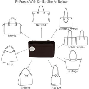 Handbag Organizer Insert <b>Bag</b> Organizer Insert Speedy Compatible Organizer Insert for and Handbags <b>Bag</b> <b>Charms</b> Product Category - Product Image 2