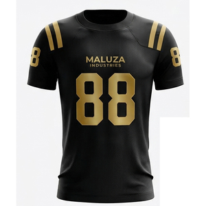 เสื้อฟุตบอลอเมริกันแบบซับลิเมชั่นสั่งทำพิเศษ ดีไซน์ทันสมัยปี 2026 ระบายอากาศได้ดี ซับเหงื่อ แห้งเร็ว ผ้าโพลีเอสเตอร์ผสมสแปนเด็กซ์แบบสั้น - Product Image 1