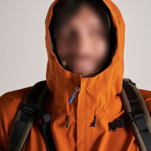 Chaqueta Impermeable con Capucha para Hombre, Ropa Casual para Exteriores, Exterior de Poliéster, Cierre de Cremallera, Estilo Otoñal, Naranja - Product Image 4